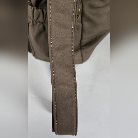 Bueno Double Strap Shoulder Bag Super Soft Faux Leather Taupe CLEAN CONDITION - Picture 8 of 13